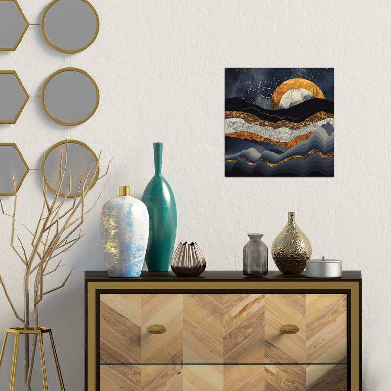 Metallic Mountains by Space Frog Designs - Wrapped Canvas Print, 93.98 cm H x 93.98 cm W x 1.91 cm D
