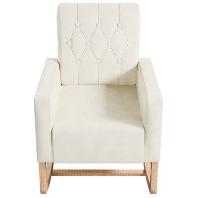 Chaise berçante rectangulaire de couleur beige et crème