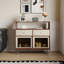 Buffet en bois massif 40,94 "avec tiroirs de rangement