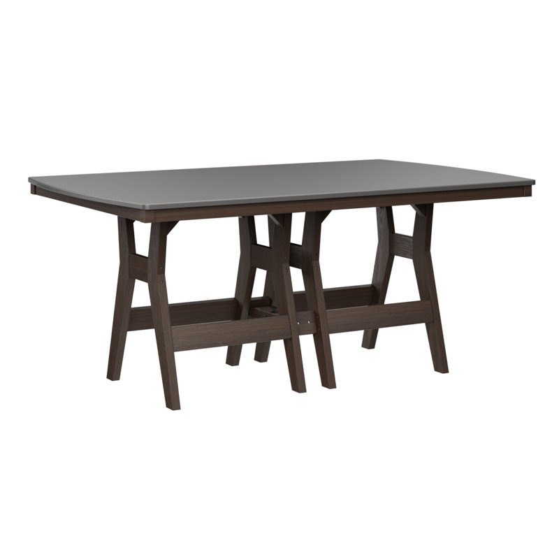 Table rectangulaire à hauteur de comptoir 72 po Berlin Gardens Harbor, Imbuia, H 35,5 po x l 72 po x P 44 po