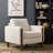 Arora Mid-Century Modern Teddy Fabric Upholstered Accent Chair with Solid Wood Legs and Cushioned Back-125003574
