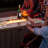 47" Outdoor Rectangular Rattan Propane Gas Fire Pit Table With Lid