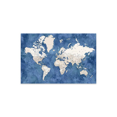 " Detailed World Map With Cities, Sabeen " by Blursbyai