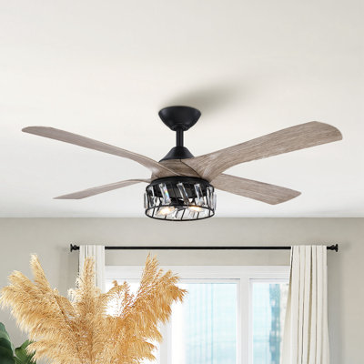 Cassio 52" 4-Blade Ceiling Fan with Remote and Light Kit Included