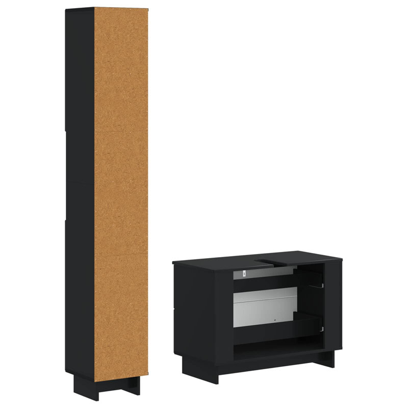 Bathroom Storage Furniture Set, Black