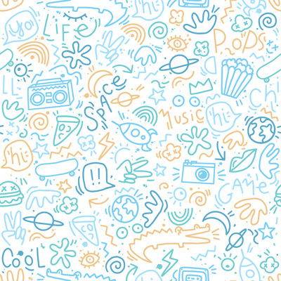 Doodle Blue Wallpaper