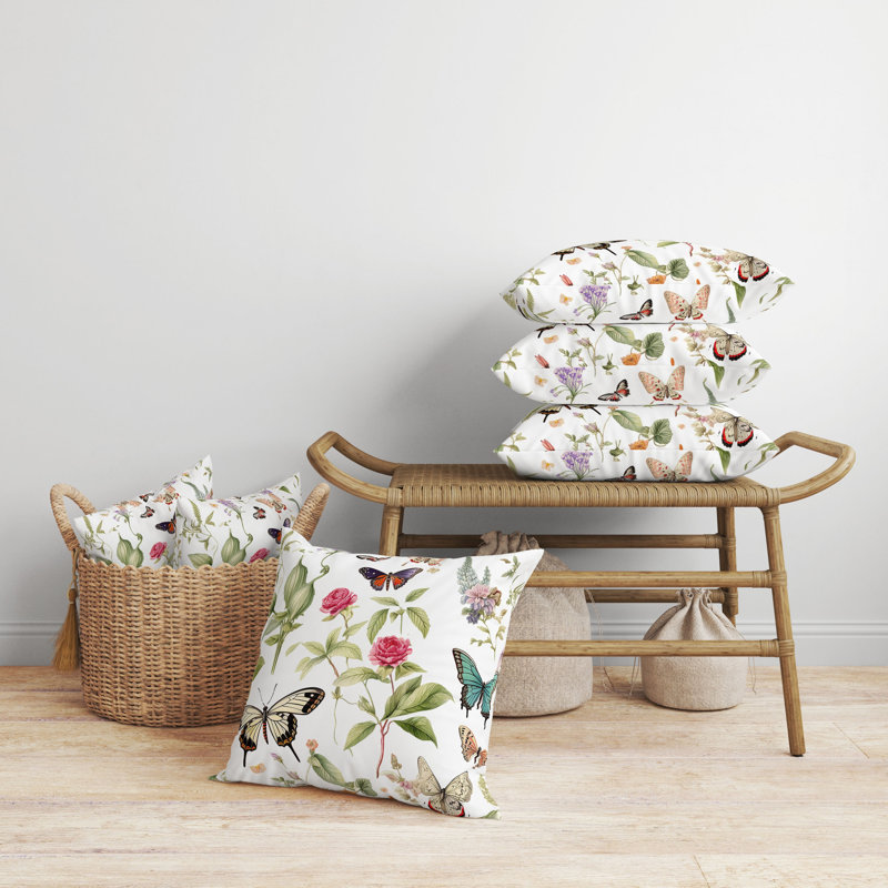 Coussin réversible floral intérieur / extérieur Flower Fairies, H 16 po x l 16 po