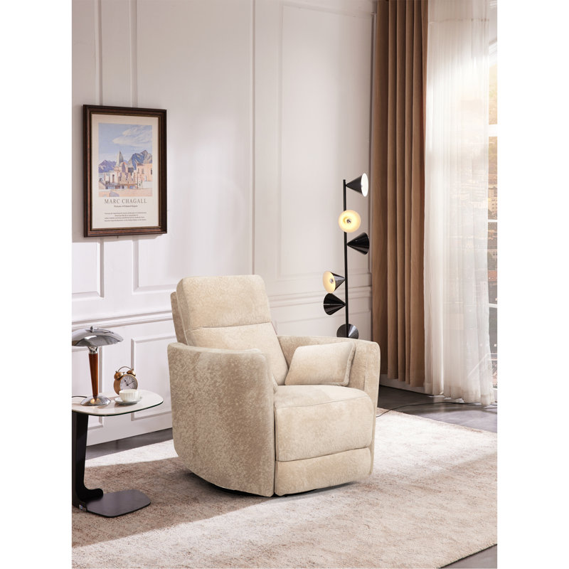 Fauteuil inclinable pivotant en microfibre Cozy, Tanné