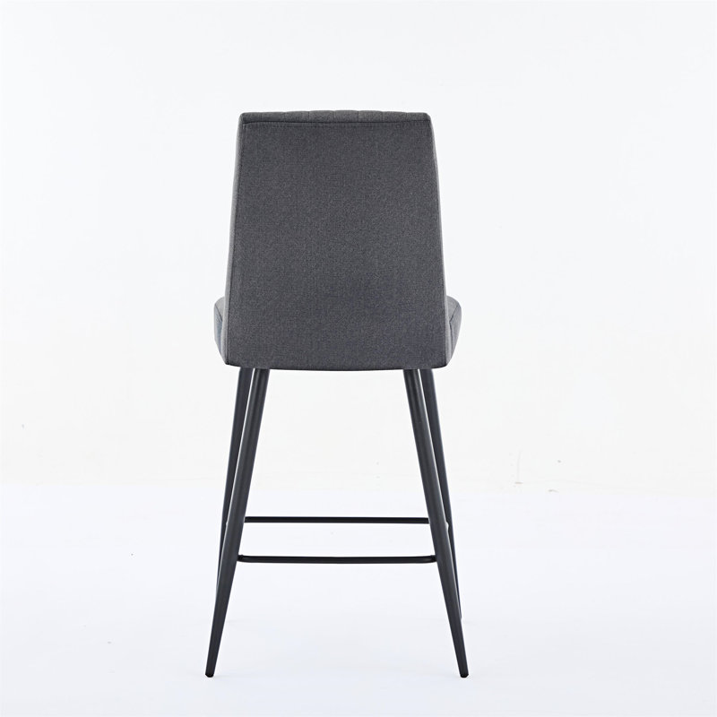 Ensemble de 2 chaises d'appoint rembourrées, Gris foncé