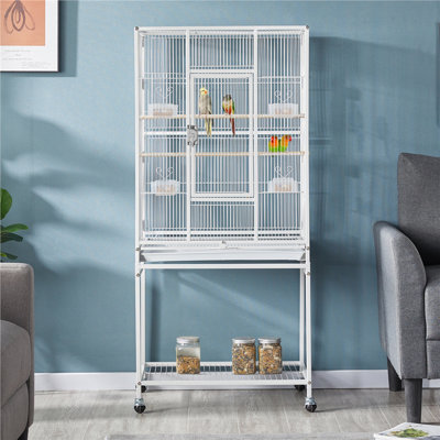 Setzer Flat Top Floor Bird Cage with Wheels