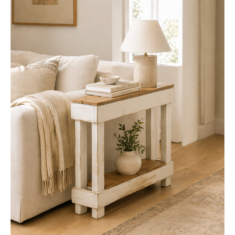 Rayshaud Solid Wood End Table, White