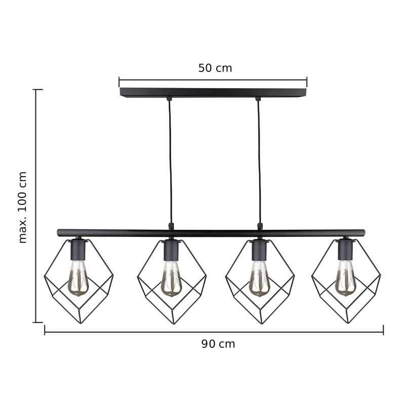 Mishka 4 - Light Black Kitchen Island Pendant