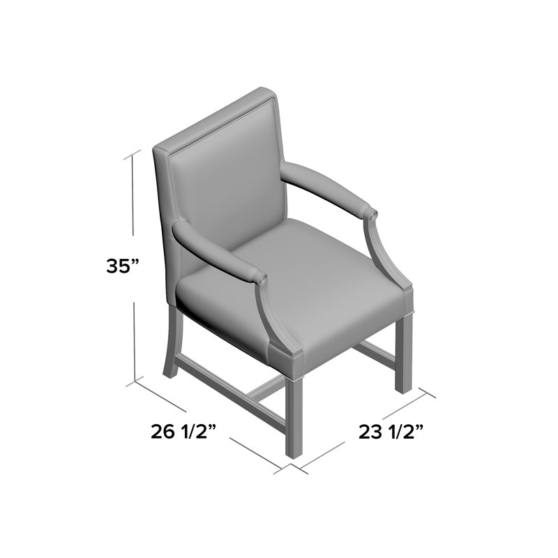 Chaise avec accoudoirs tapissier Warwick, Saule 9953, Montego Bay
