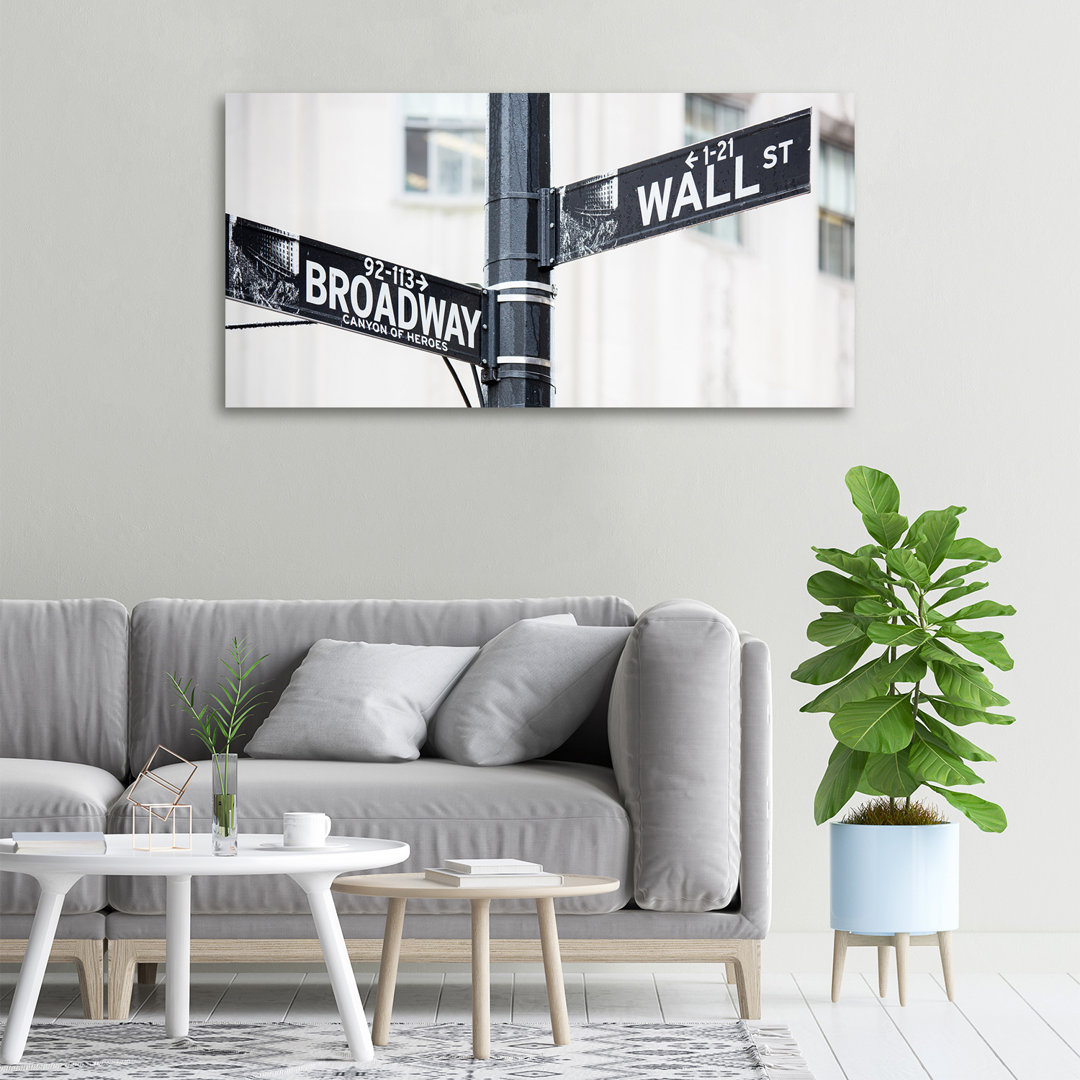 Wall Street Sign - Kunstdrucke auf Leinwand - Wrapped Canvas