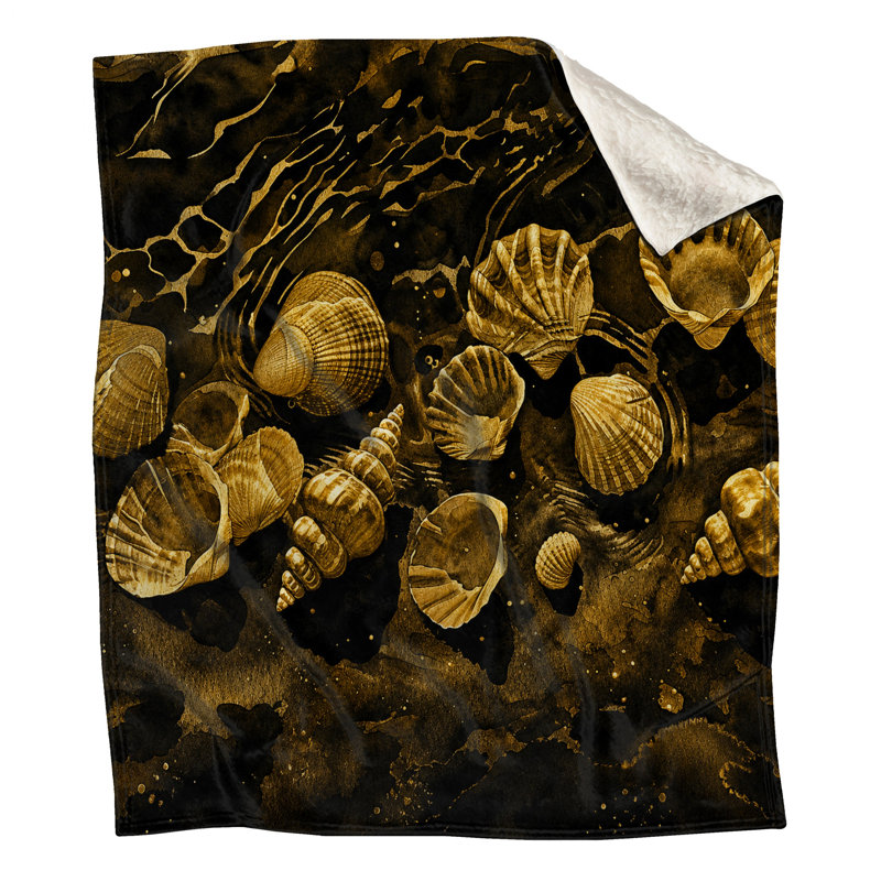 Couvertures Golden Seashells Illustration, L 50 po x H 60 po