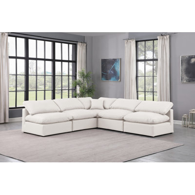 Canapé modulaire en cuir 5 pièces Hinami