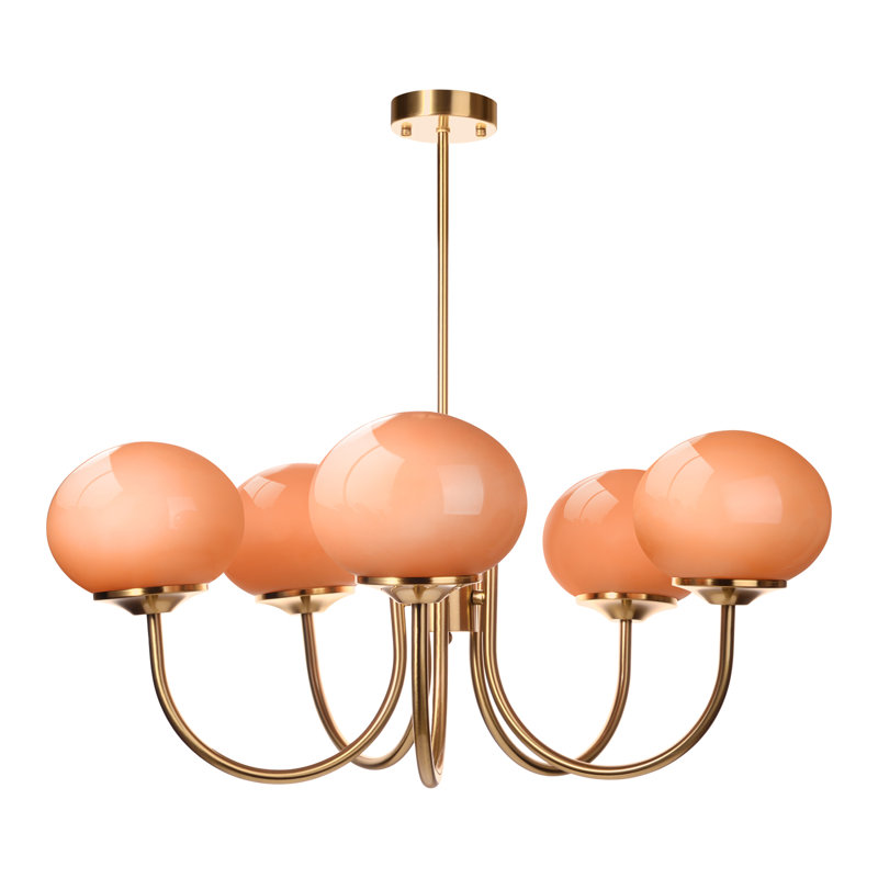Glass Dimmable Sputnik Novelty Chandelier, 13.38" H x 26.37" W x 26.37" D, 5