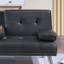 Table de salon pliable en similicuir de couleur noire avec table pliante et porte-gobelets capitonnée et rembourrée-762614403