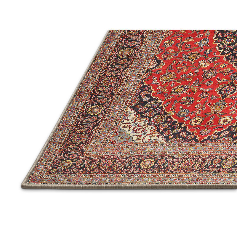 Tapis décoratif rouge Mahir oriental, Rectangle 2 pi x 3 pi