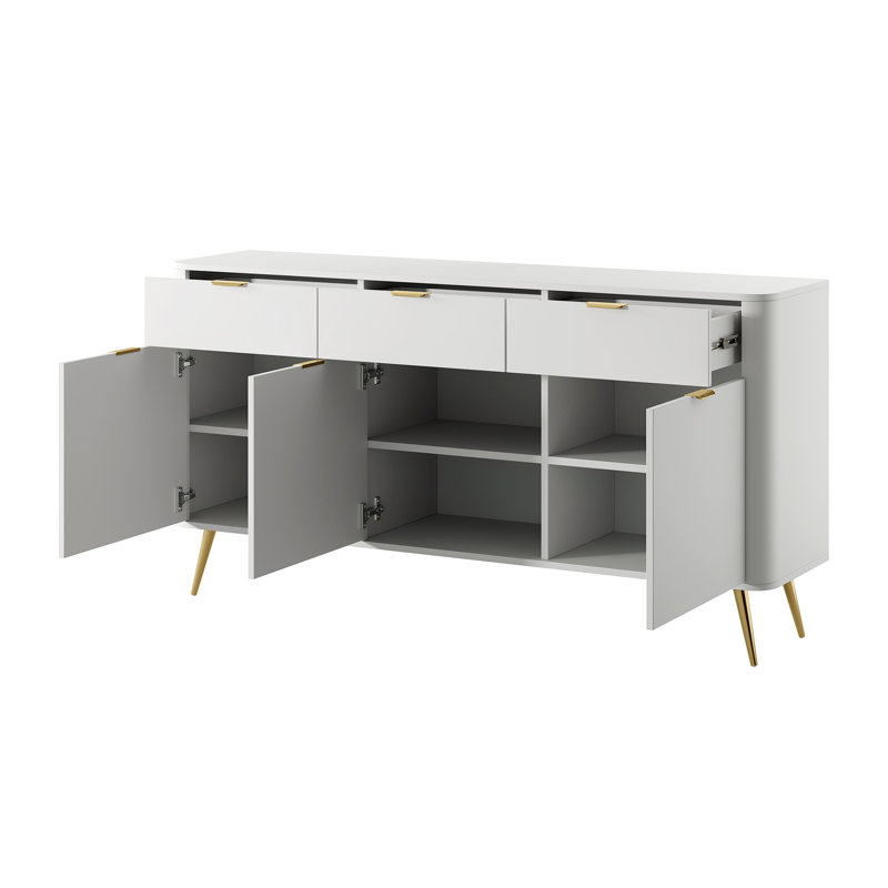Oval 163.5cm Sideboard, White