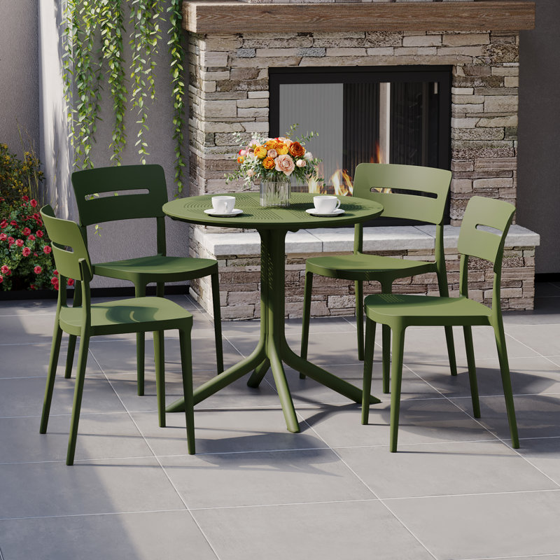 Ensemble repas extérieur pour 4 personnes, Vert