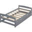 Lit plateforme simple avec lit gigogne gris utilitaire - Garantie de durabilité de la chambre à coucher