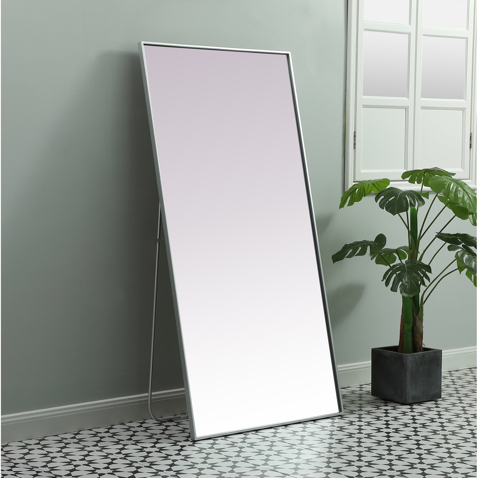 Sabine 36" Full-Length Mirror, 60" x 30", Silver