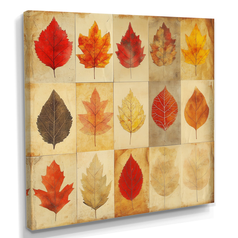 Toile décorative d'automne, art mural feuilles d'automne, Gesse, Toile tendue, H 16 po x l 16 po