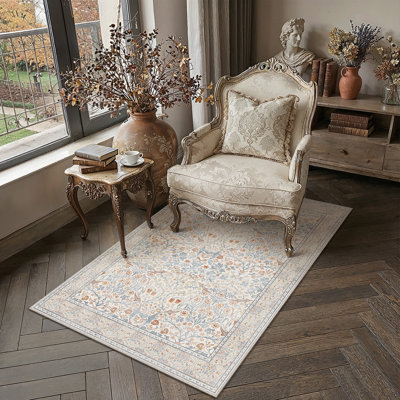 Tapis à motif floral rétro Ellis