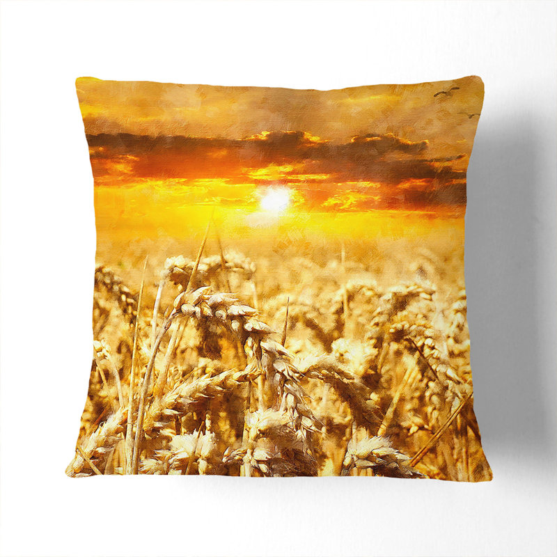 Wheat Field at Sunset Scatter Cushion, Black, 55cm H x 55cm W x 20cm D