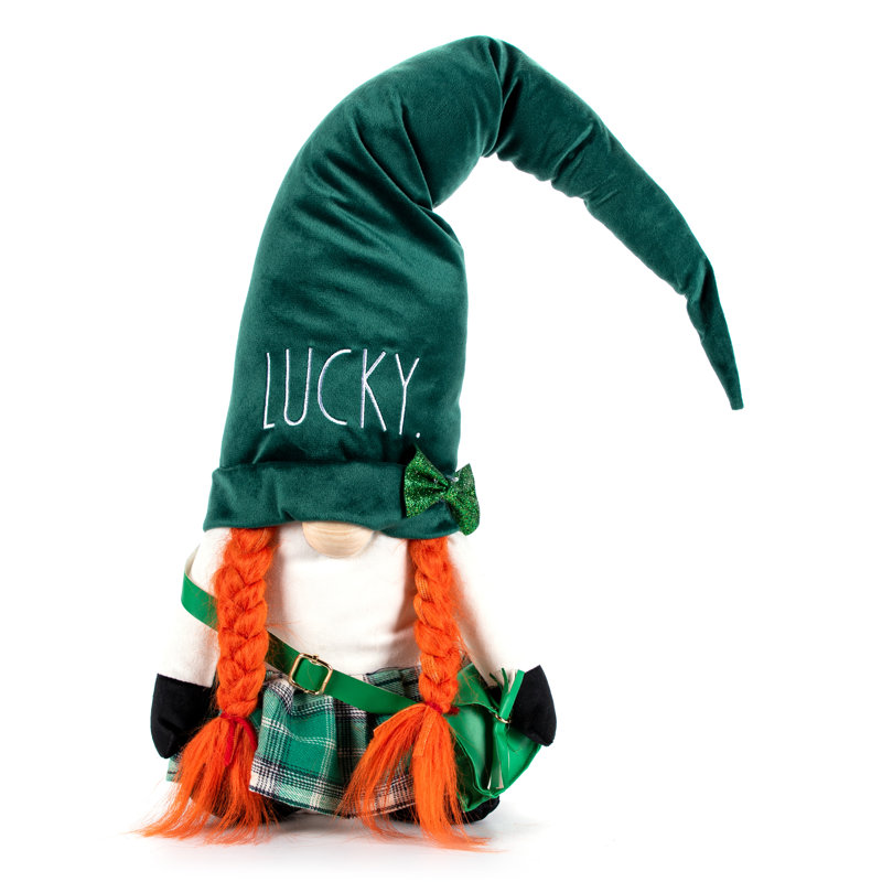 Gnome en peluche avec tresses Rae Dunn Lucky St. Patrick's Day