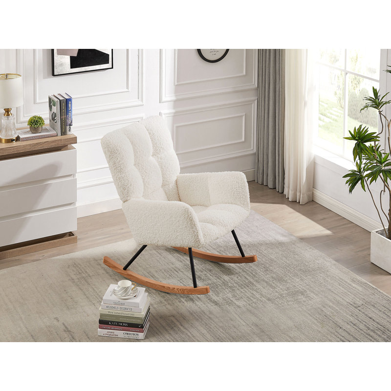 Chaise berçante rembourrée avec dossier haut Comfy