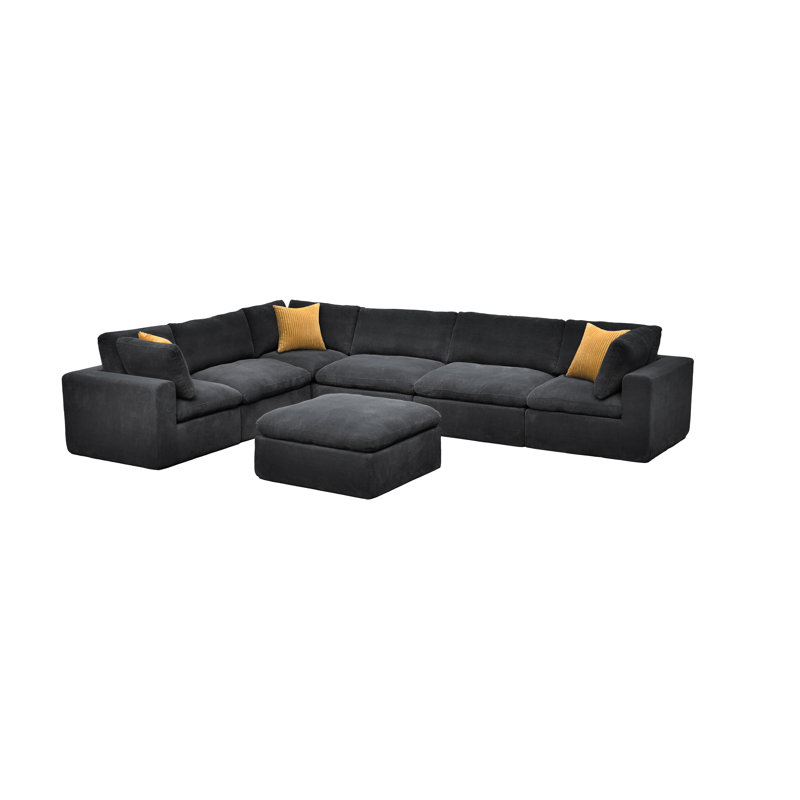 Mountwacombe Full Compressed Modular Sectional, Dark Gray