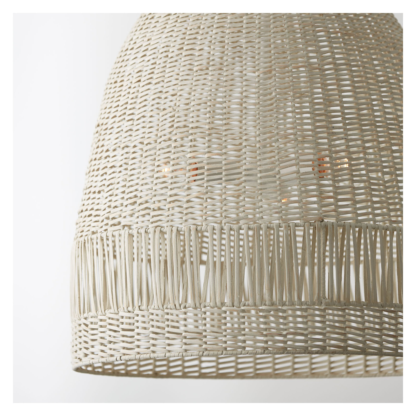 Gerena 3 Light Rattan Dimmable Pendant, White