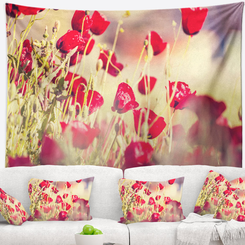Tapisserie de fleurs sur fond floral, H 78 po x l 92 po