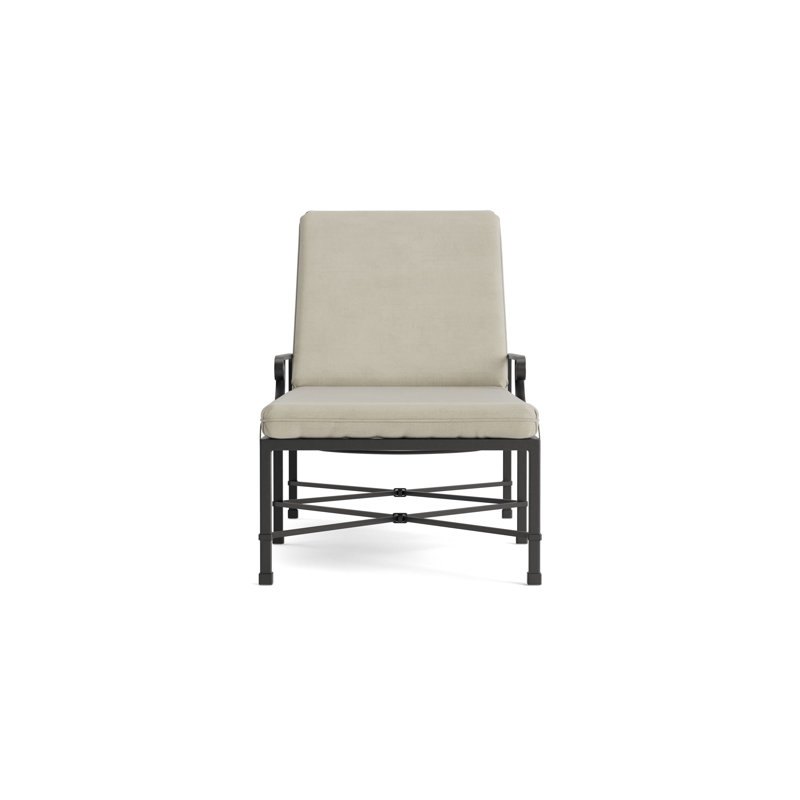 Venetian Outdoor Chaise Lounge, Textured Pewter, Fusion Charcoal