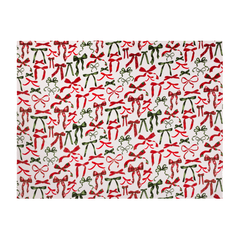 Festive Bows Machine Printed Throw Blanket