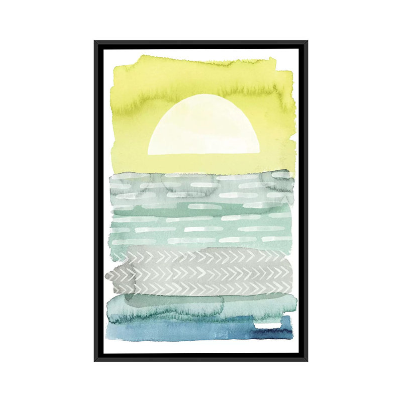 « aube sea i », impression sur toile, H 26 po x l 18 po x P 1,5 po, Toile avec cadre noir, Pas de tapis