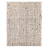 Wool Abstract Area Rug in Ivory/Gray
