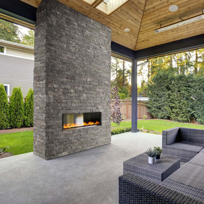 District View Flat Faux Stone Non-Rated Wall Paneling Indoor-Outdoor (Random Width + Length, 14.25 sq. ft. per box)