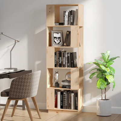 Glennisha 163.5 cm H x 51 cm W Solid Wood Geometric Bookcase