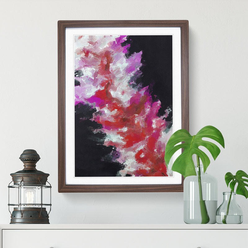 Admiring The Beauty Abstract - Single Picture Frame Painting, 64cm H x 46cm W x 2cm D, Walnut Framed