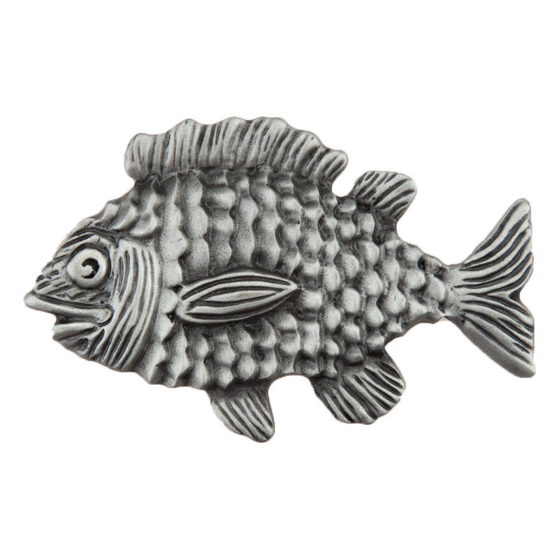 Fun Fish Cabinet Knob, Antique Pewter
