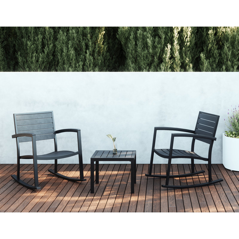 Chaise berçante Eveleen, Noir