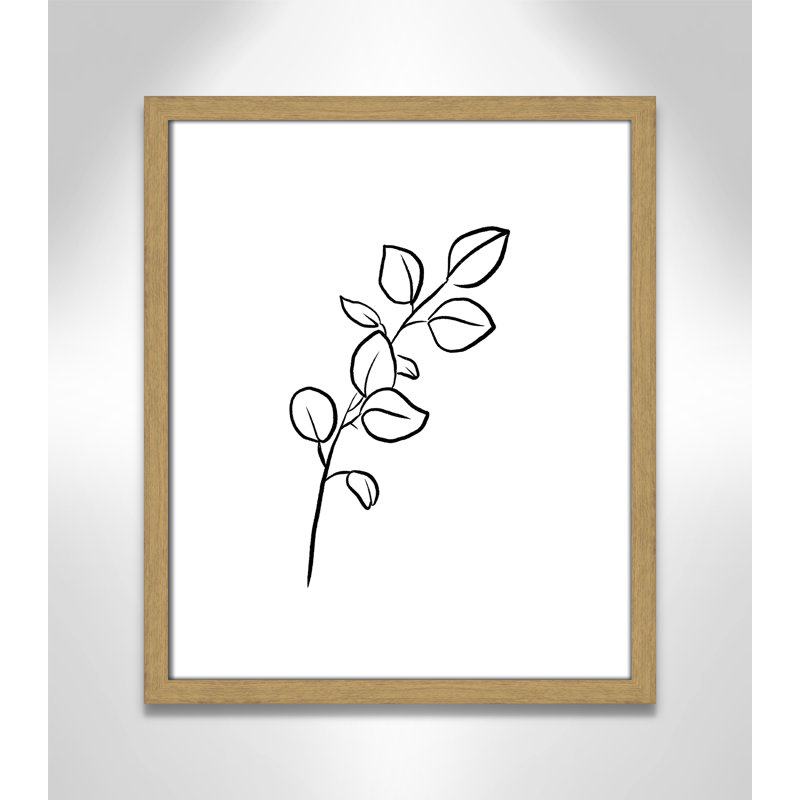 Simple Flowers " Simple Flowers 3 ", Beige Wood Framed Paper, 19" H x 16" W x 0.75" D