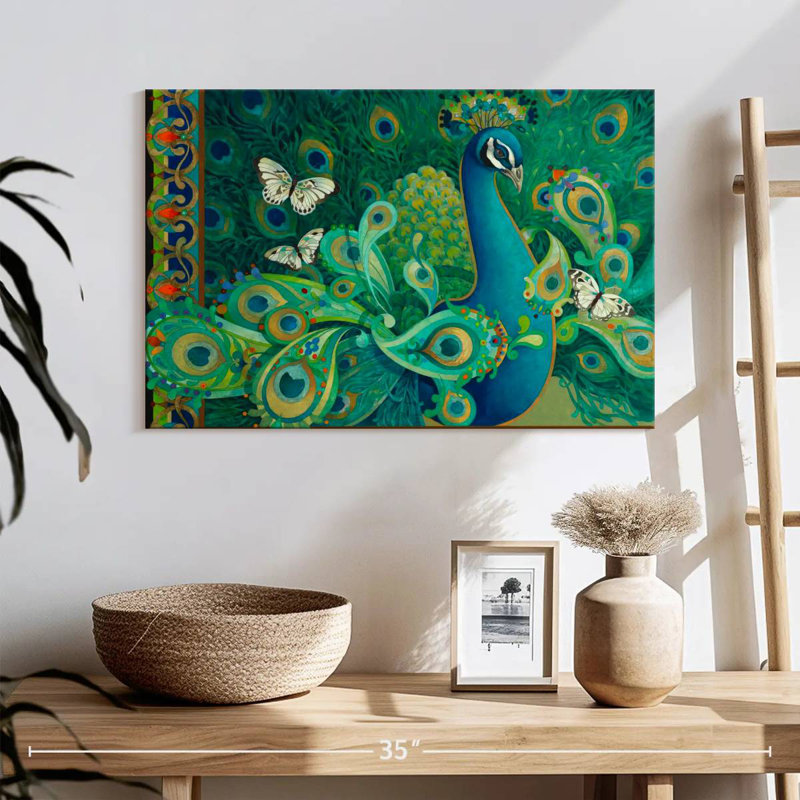 Paisley Peacock, 16" H x 24" W