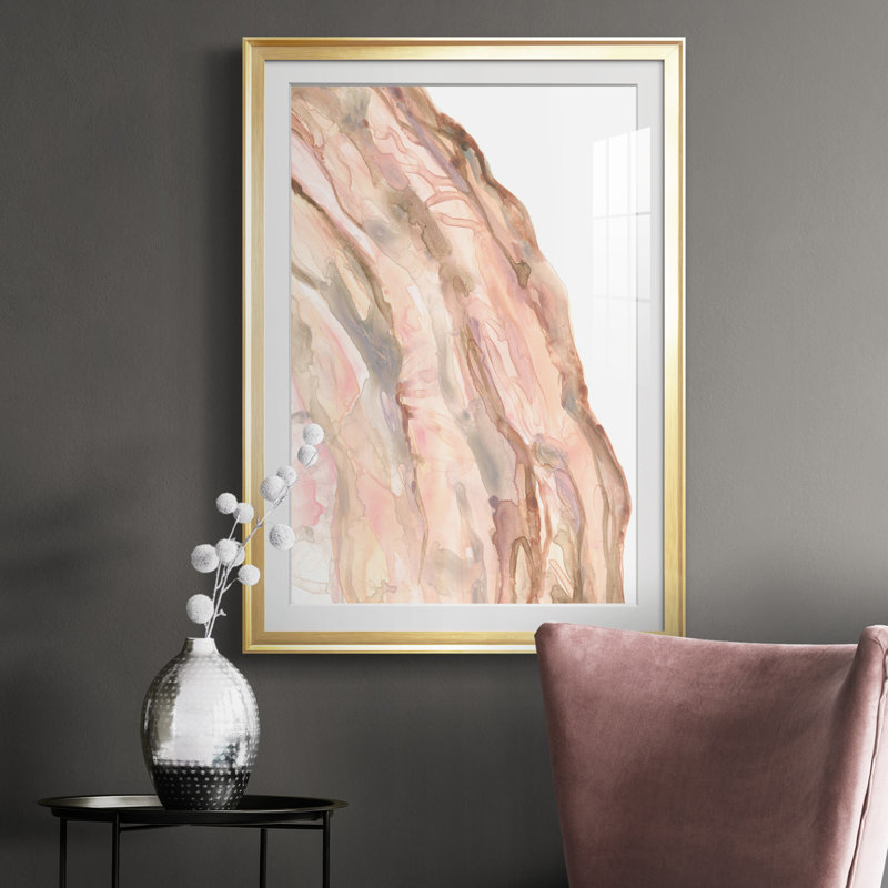 Rose Quartz I - reproduction de cadre photo, Or, H 42,5 po x l 30,5 po x P 1 po