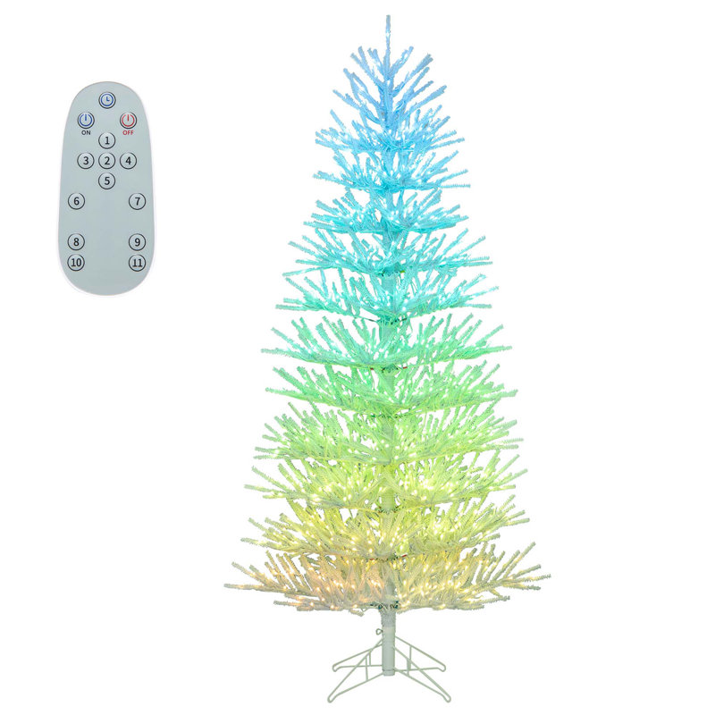 7 Ft Artificial Xmas Tree Hinged Christmas Tree With 820 Coral-like Branch Tips