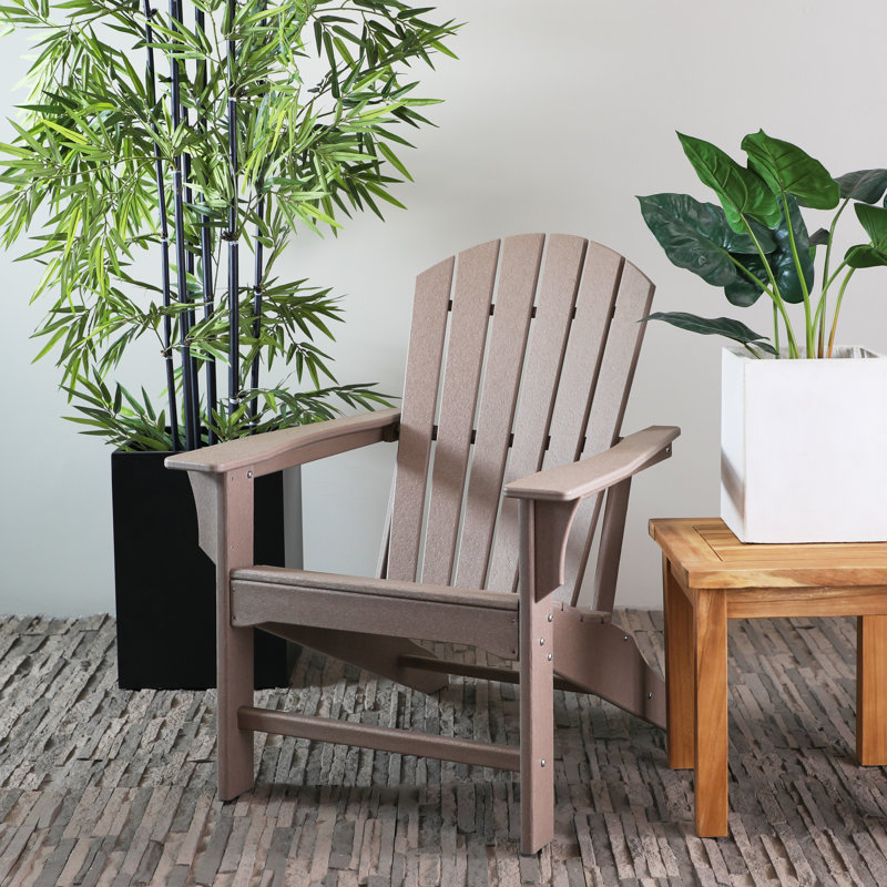 Resin Indoor Outdoor Adirondack Chair, Taupe