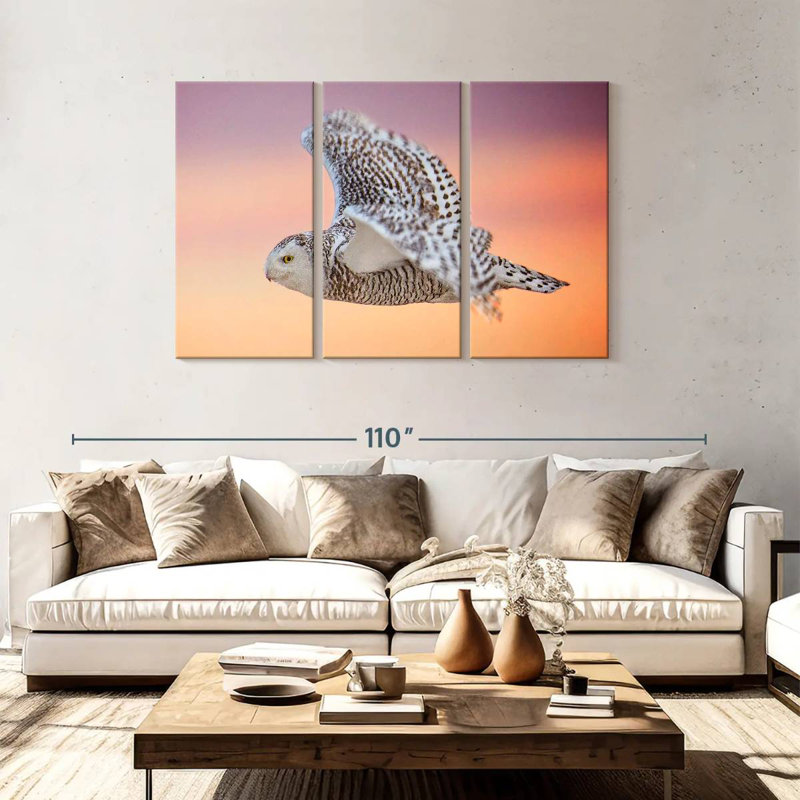 Vol silencieux de hibou, H 48 po x l 74 po